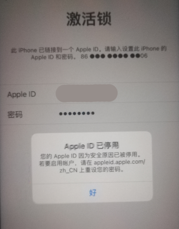 资阳苹果手机维修分享iPhone 12 出现提示“Apple ID 已停用”怎么办 