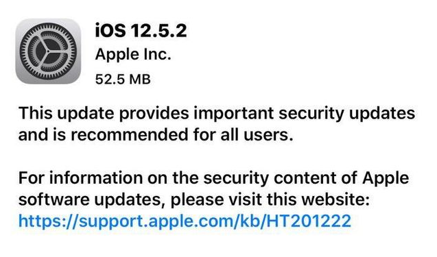 资阳苹果手机维修分享iOS12.5.2发布，建议所有老苹果用户安装 